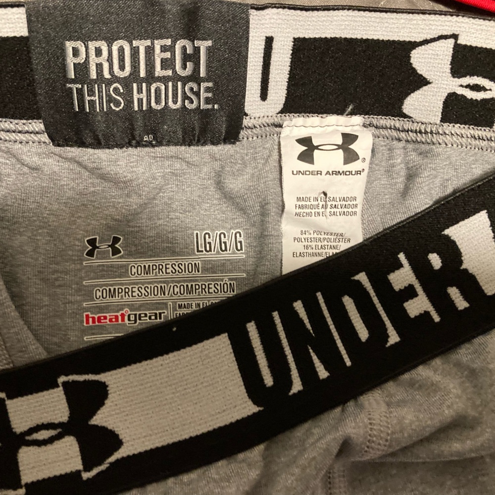 Under Armour Black and Gray Compression Boxer Briefs